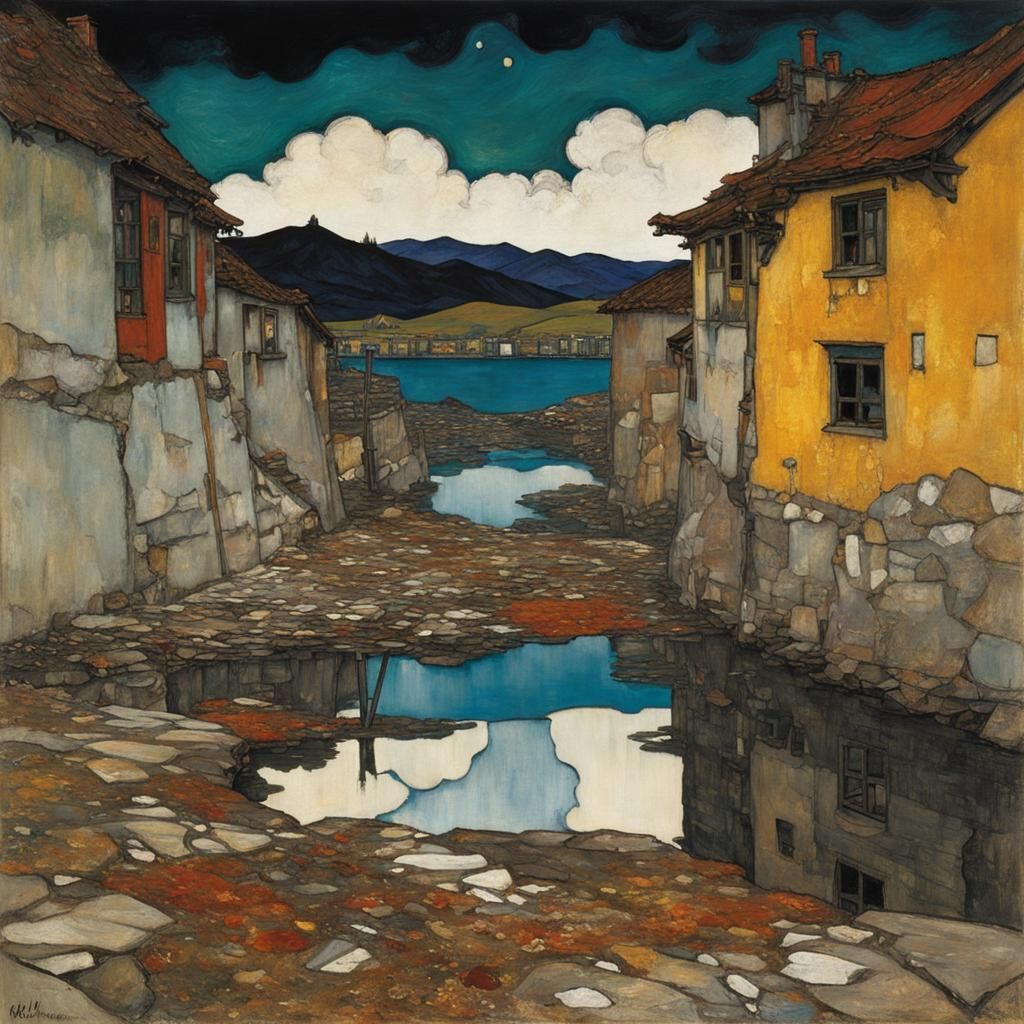 Shattered Mirror Reflecting Golden Eyes: Colourful Painting