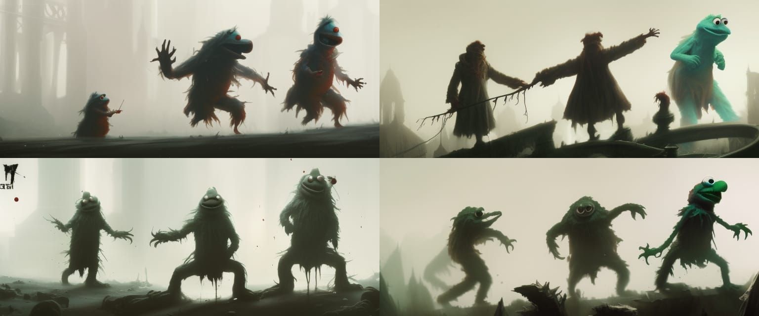 Horror Film: Evil Elmo, Kermit, and Cookie Monster