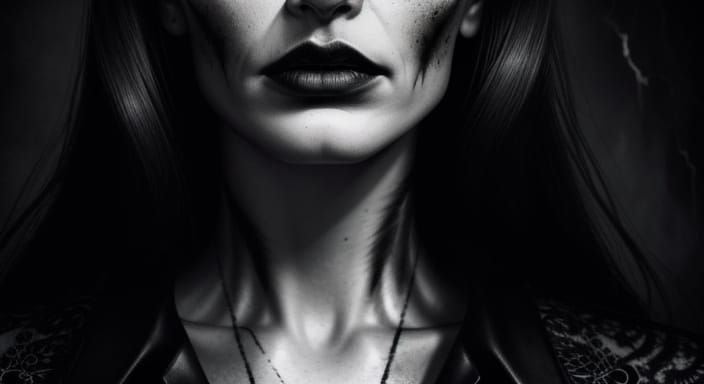 Terrifying Monster Portrait in High Contrast B&W