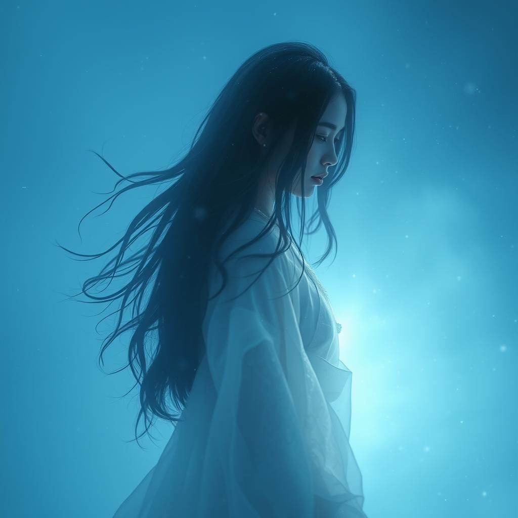 Ethereal Yuki Onna Portrait in Snowstorm
