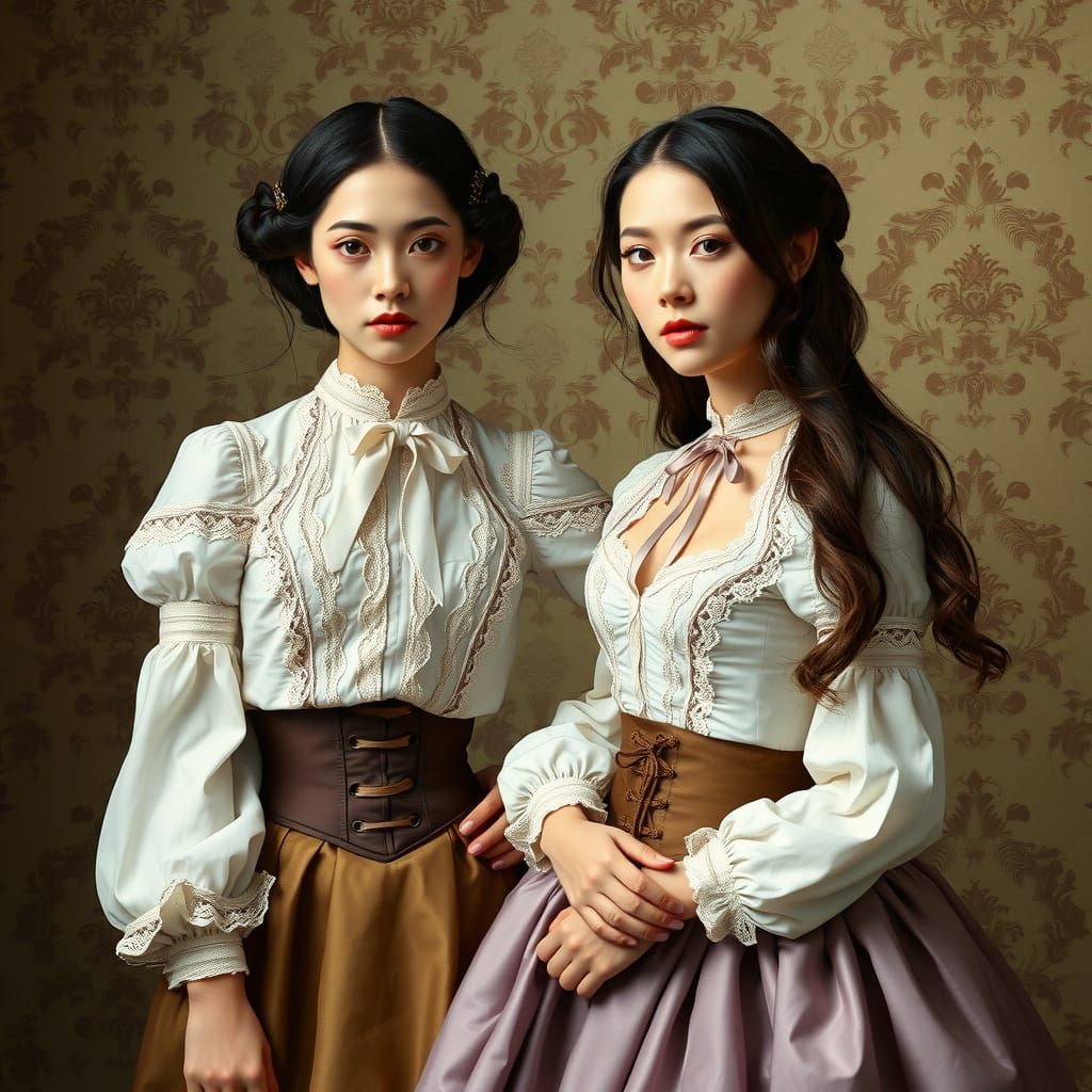 Ethereal Women in 19th-Century European Salons Style