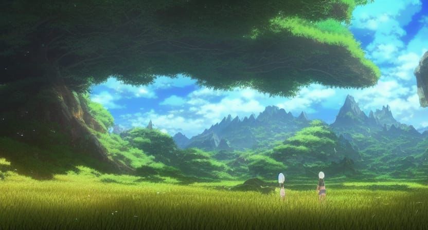 Fantasy Landscape in Studio Ghibli Anime Style
