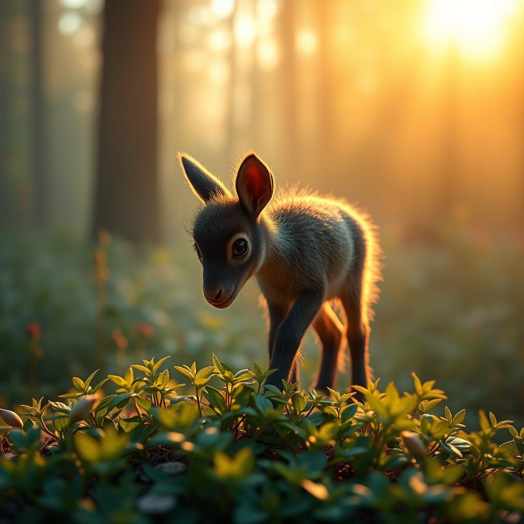 Mystical Eohippus in Emerald Forest