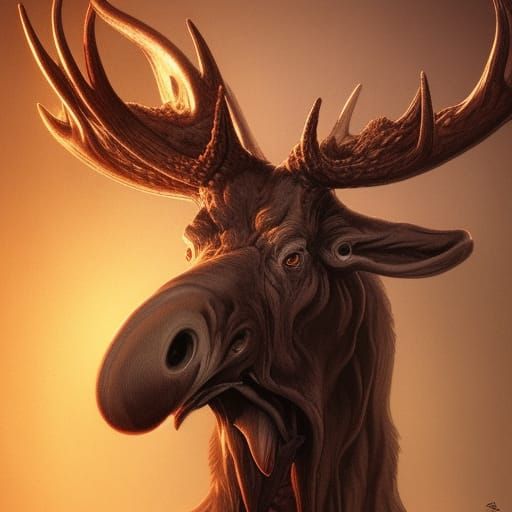 Eldritch Horror Moose Portrait in Unreal Engine 5