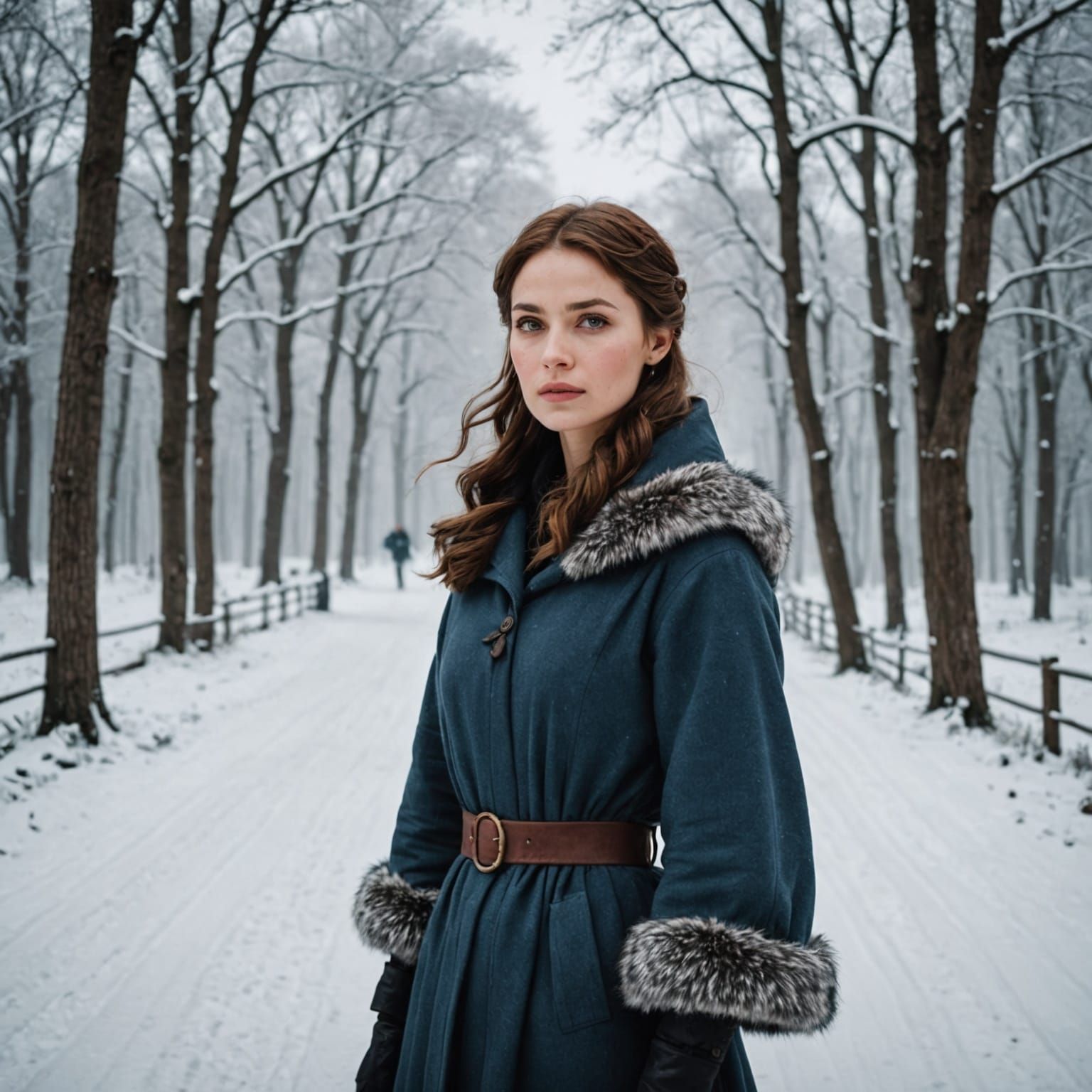 Hyperrealistic Winter Goddess in a Frozen Landscape