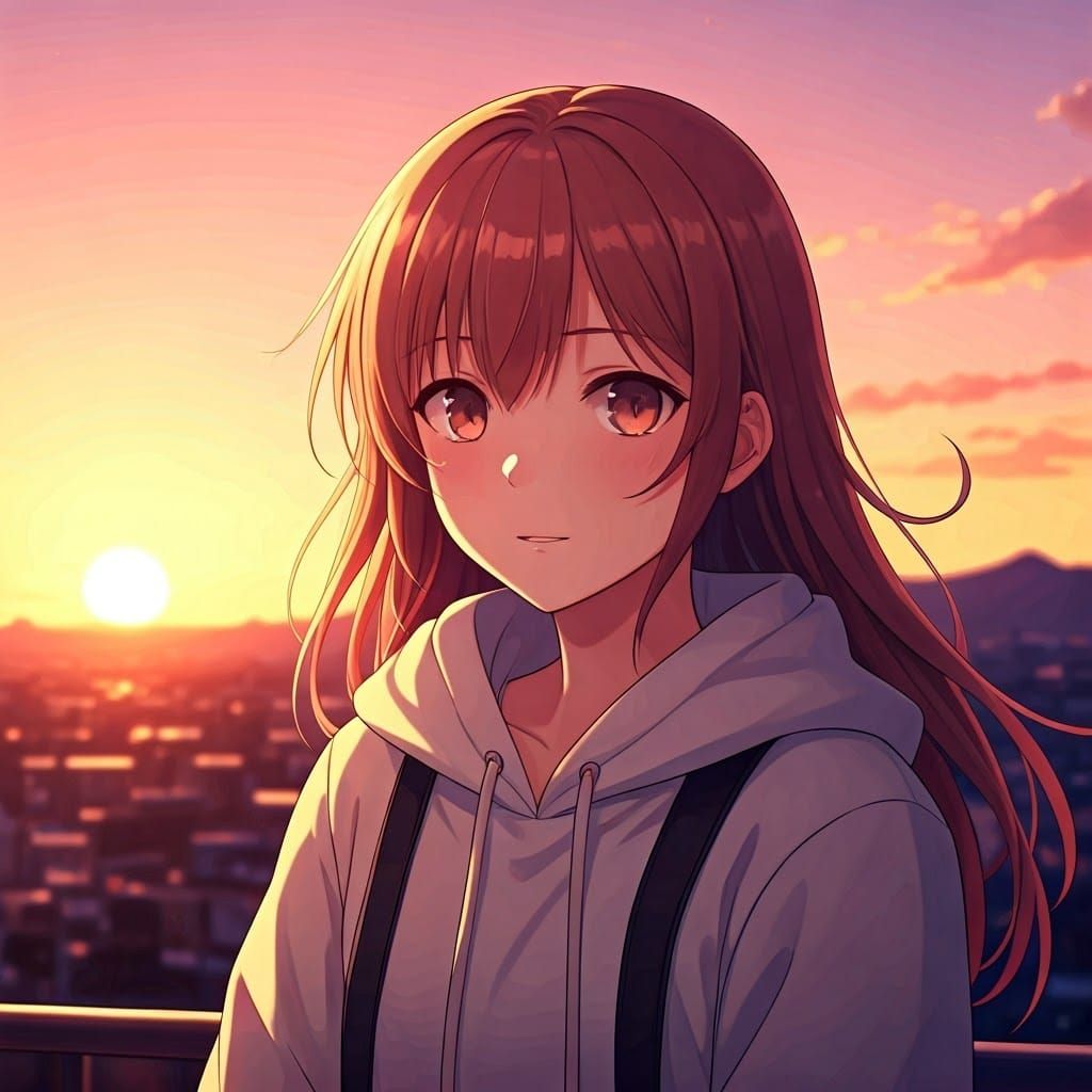 Vibrant Anime Key Visual Captures Sunset