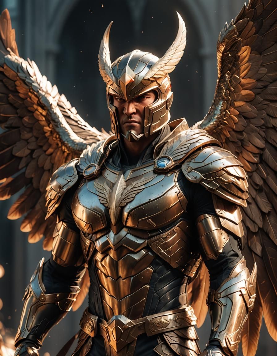 Hawkman in Heroic Pose as 3D Anime Art