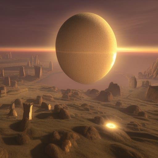 Glowing Orbs in Detailed Matte Painting Style