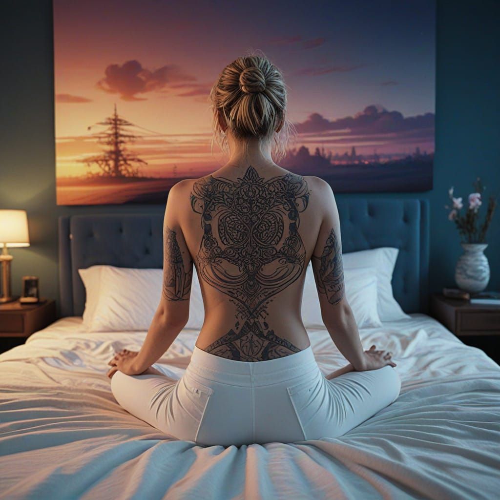 Woman in Serene Mid-Journey Meditative State