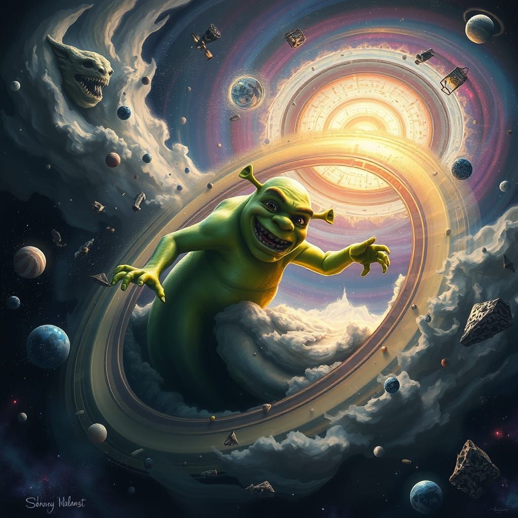 Cosmic Shrek Emerges from Saturn's Rings