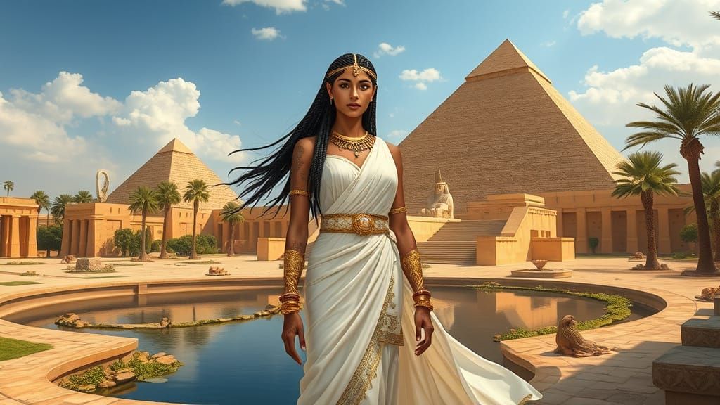 Queen Merneith in Temple of Anubis Digital Art