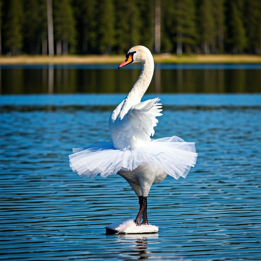 Swans Dancing on Lake: Holographic Kirigami