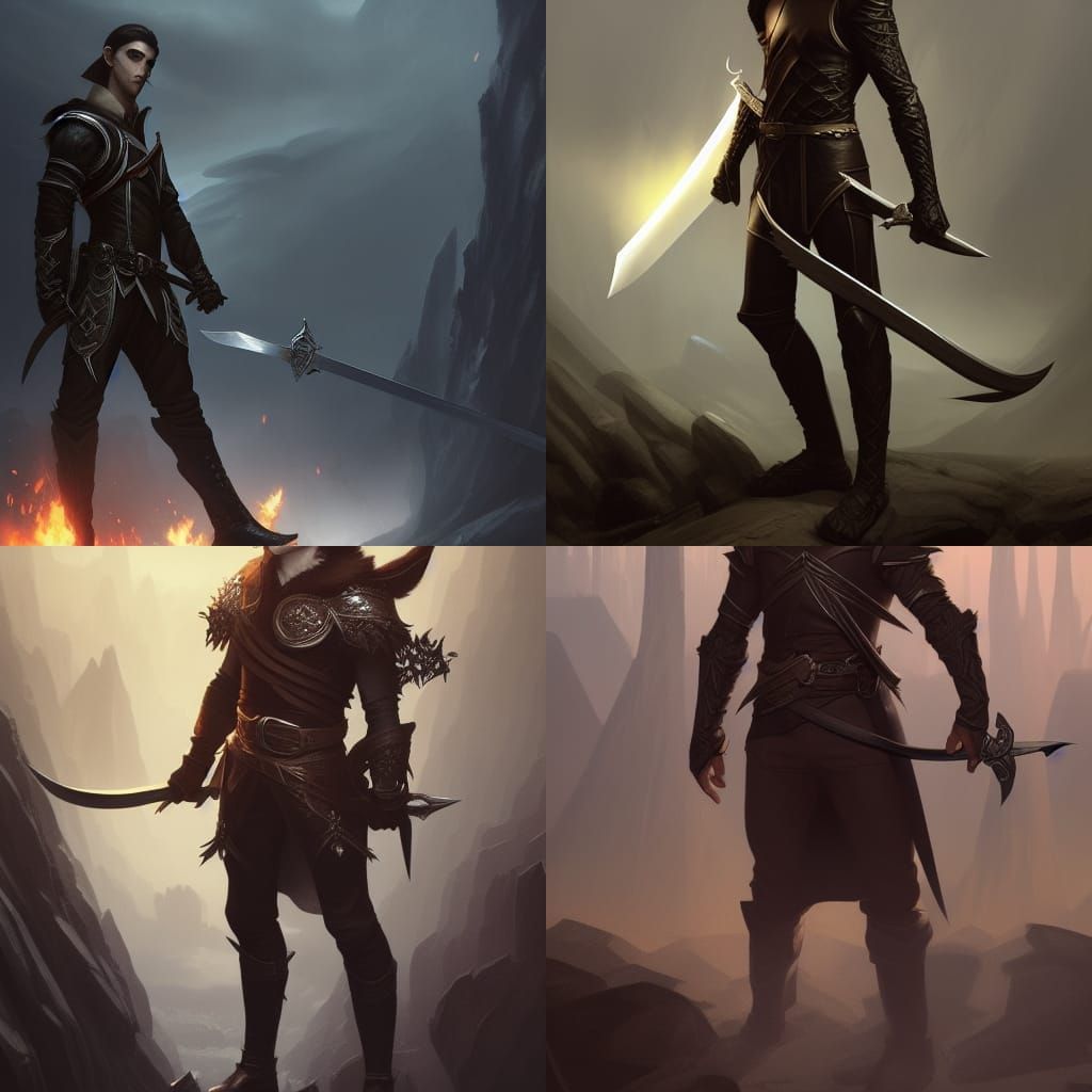 Elven Rogue Concept Art in Dark Fantasy Style