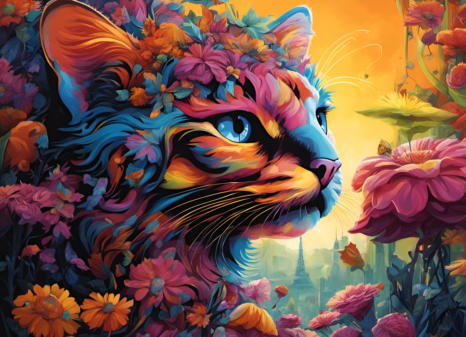 Cat in Teacup Machine in Mad Scientist Workshop