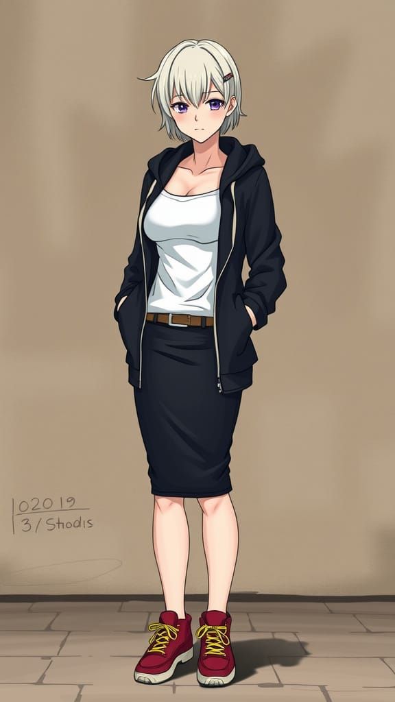 Sensual Anime Goddess in Pierrot Style with Oda Influence