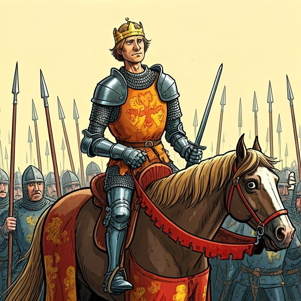 King Arthur in Whimsical Medieval Battle