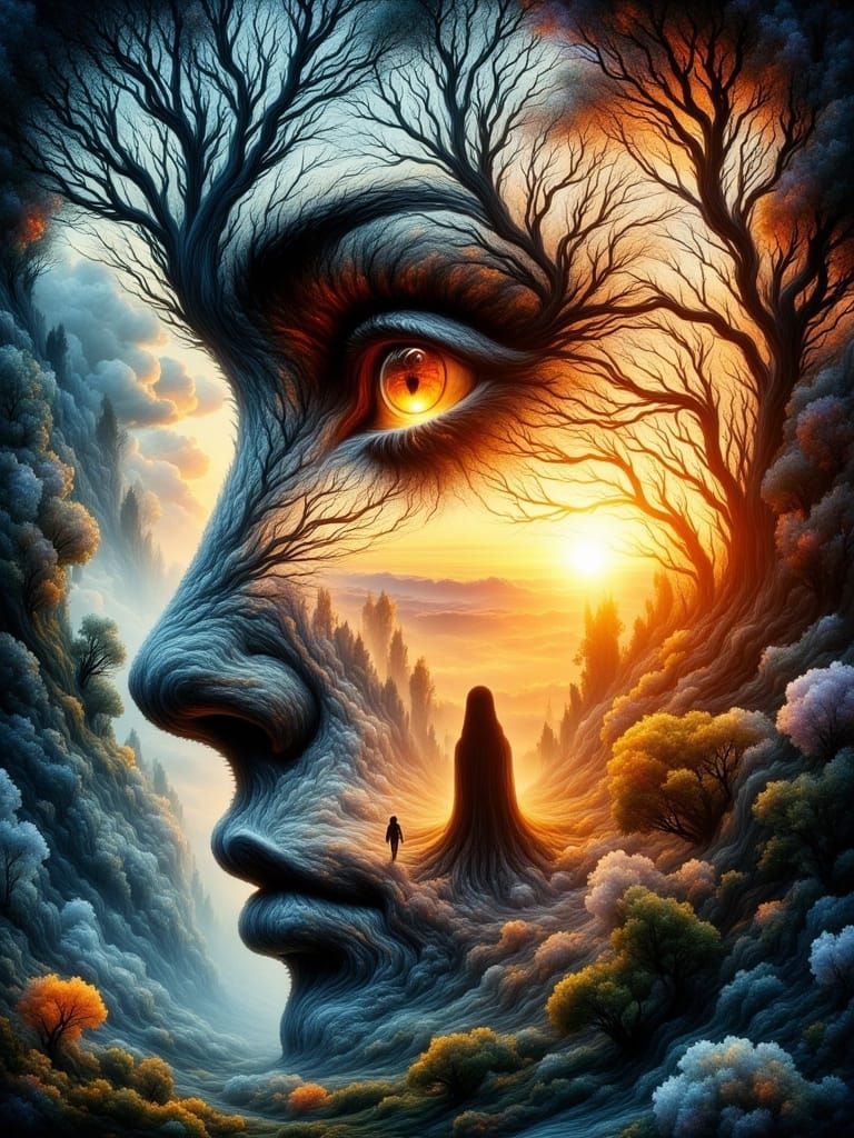 Shattered Sunrise Reflected in Abstract Frost