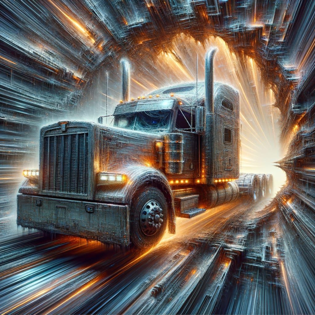 Colossal Semi-Truck Rips Through Fractured Time