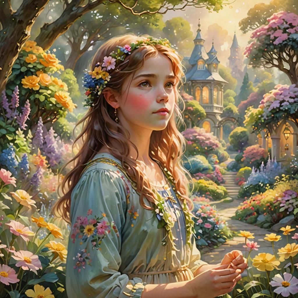 Little Annie in Heavenly Flower Garden