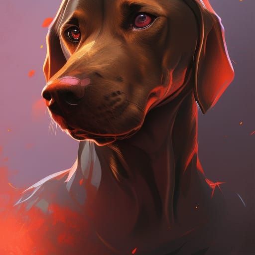Hyperdetailed Inferno Hound Portrait in Volumetric Lighting