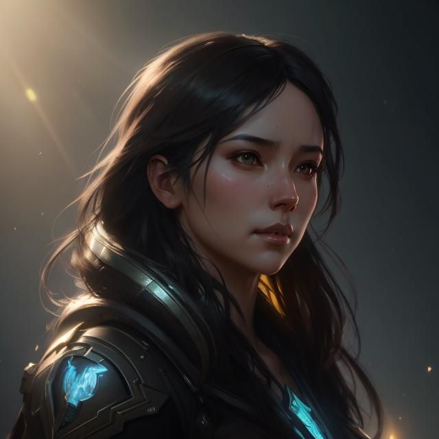 Detailed Portrait on Steps in Digital Art Style