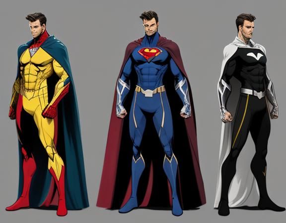 Original Concept Superhero Suit with Long Cape