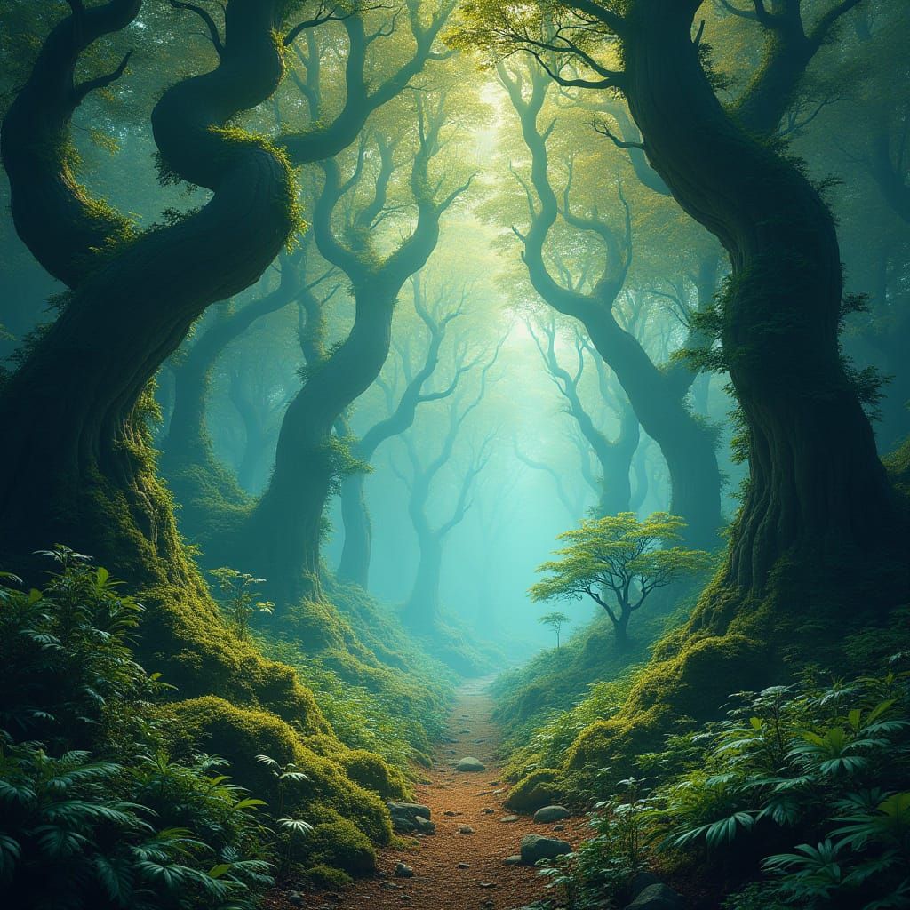 Ethereal Emerald Forest Cathedral