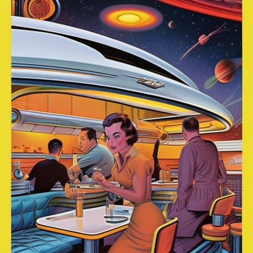 1950s Diner in Outer Space: Comic Book Art