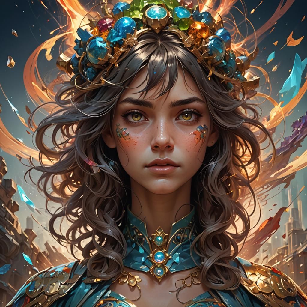 Earth Exploding Portrait in Trending Art Style