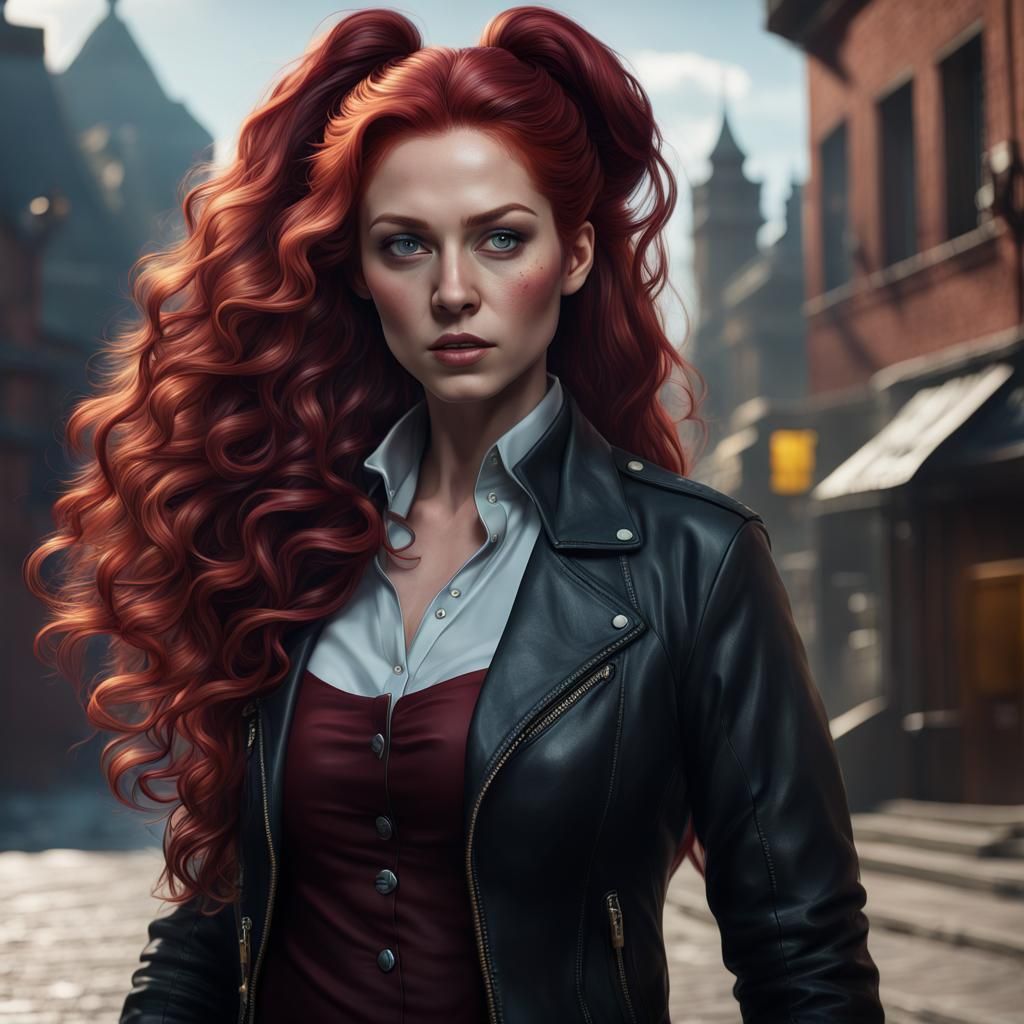 Woman with Red Hair in Fantasy Concept Art