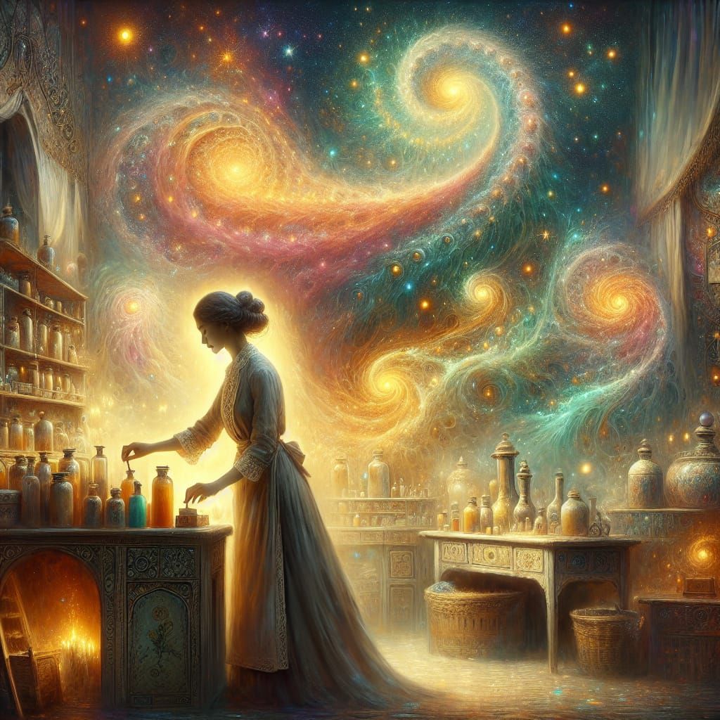 Apothecary Worker in Fantasy Concept Art Style