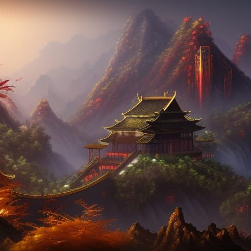 Fantastical China Concept Art in Deep Color