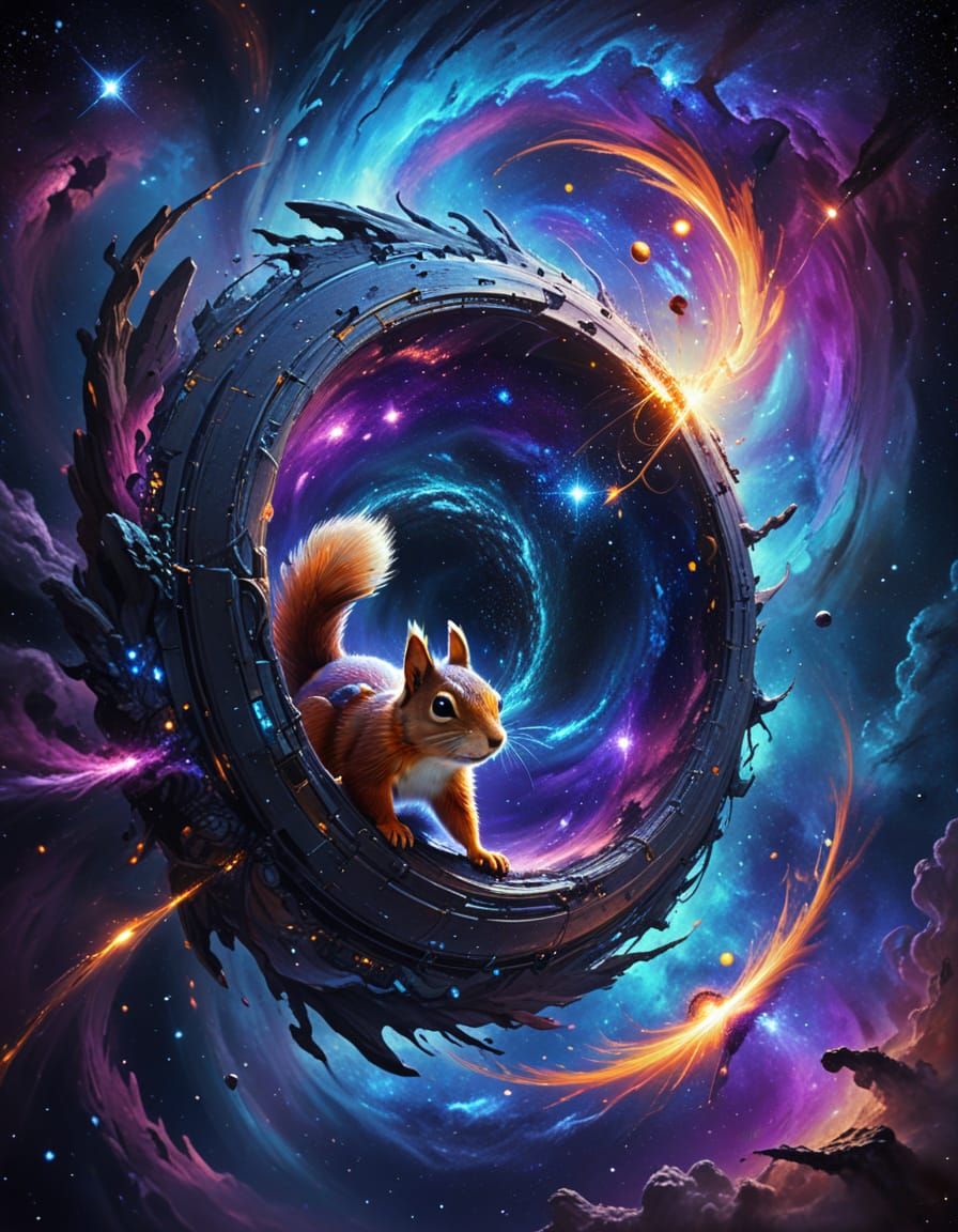 Space Squirrel Navigates Wormhole to New Dimension