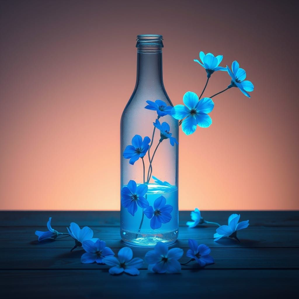 Abstract photography of a glass bottle