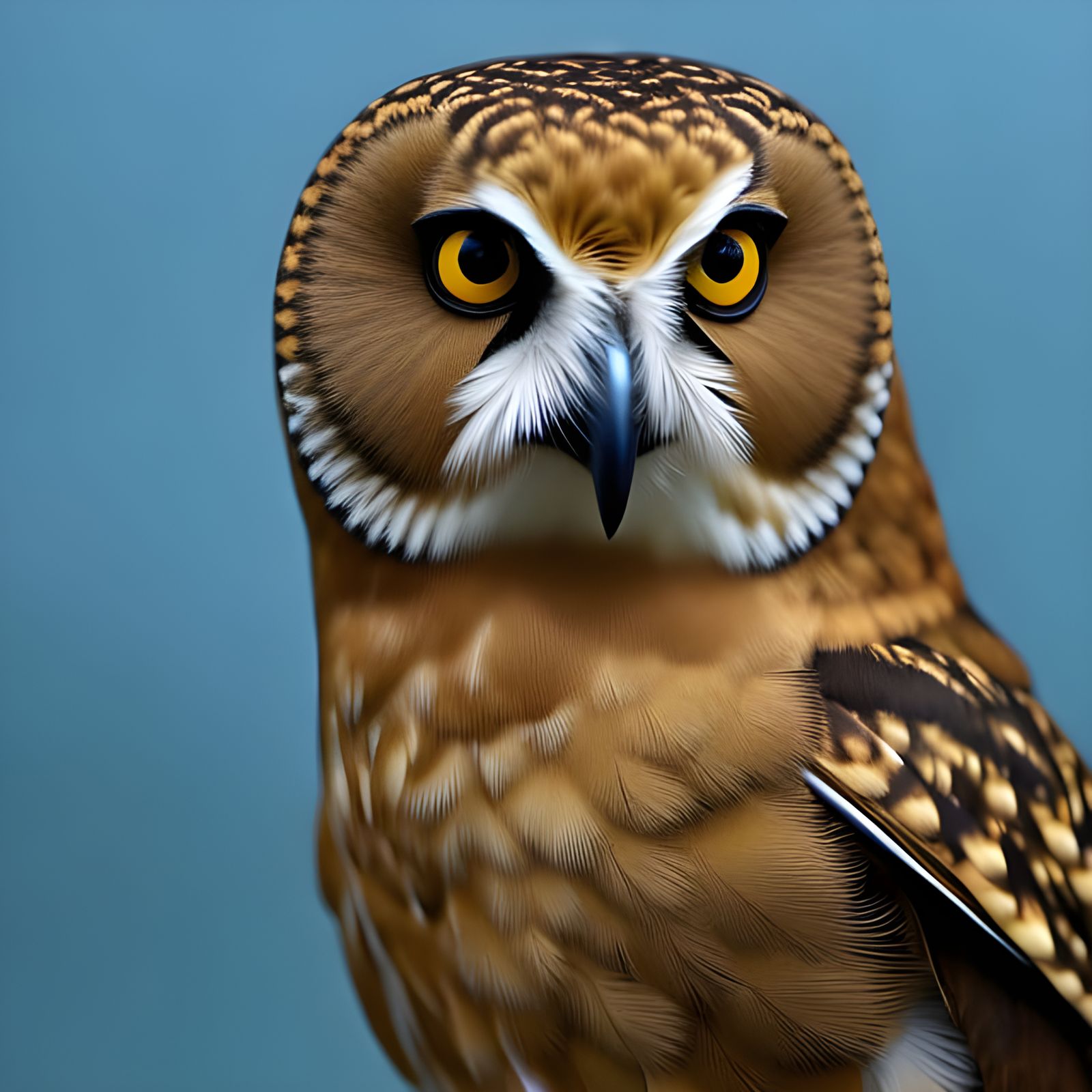 Hyperrealistic Golden Owl