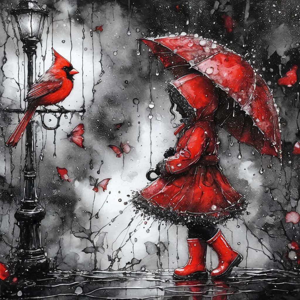 Girl in Red and the Cardinal (Boom Badge Winner) (Piece of Cake Winner)