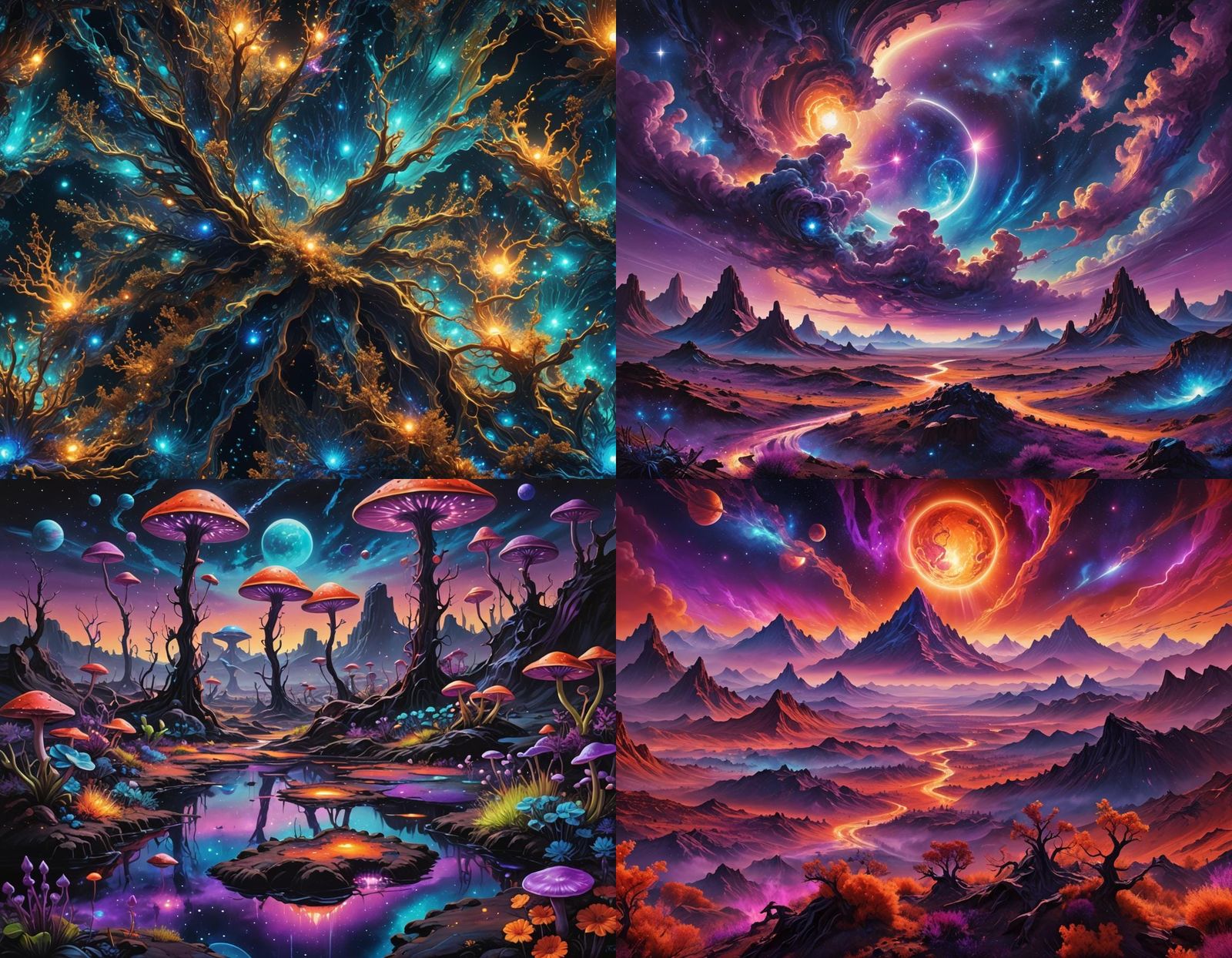 Futuristic Alien World: Holographic Astral Illustration