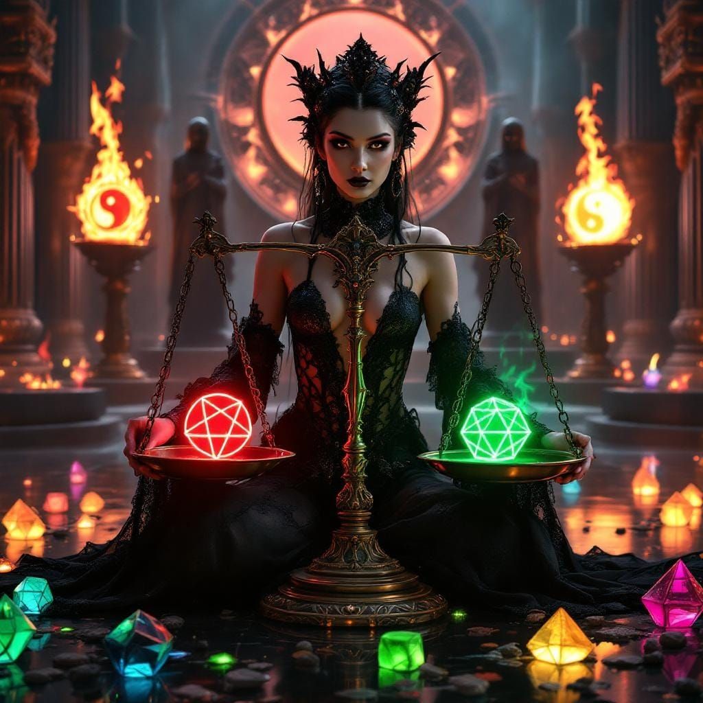 Gothic Empress Witch with Balancing Scale