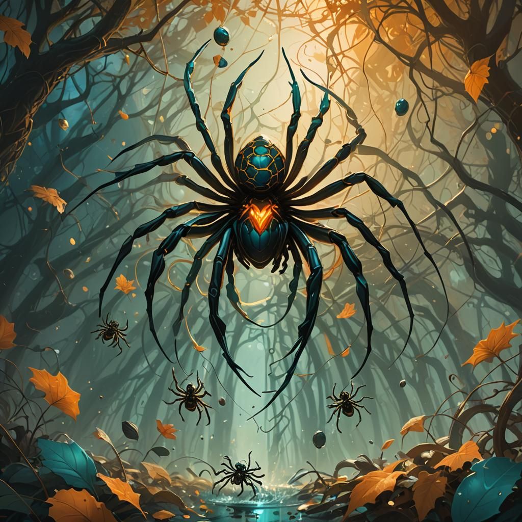 Spider Mother's Release: Surreal Splash Art