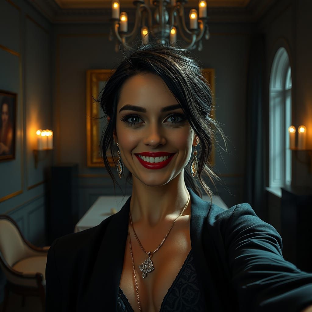 Modern Mona Lisa in a Selfie: A Contemporary Art Masterpiece