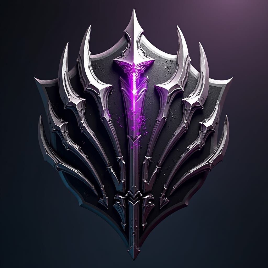 High-Contrast Emblem with White Claw Marks