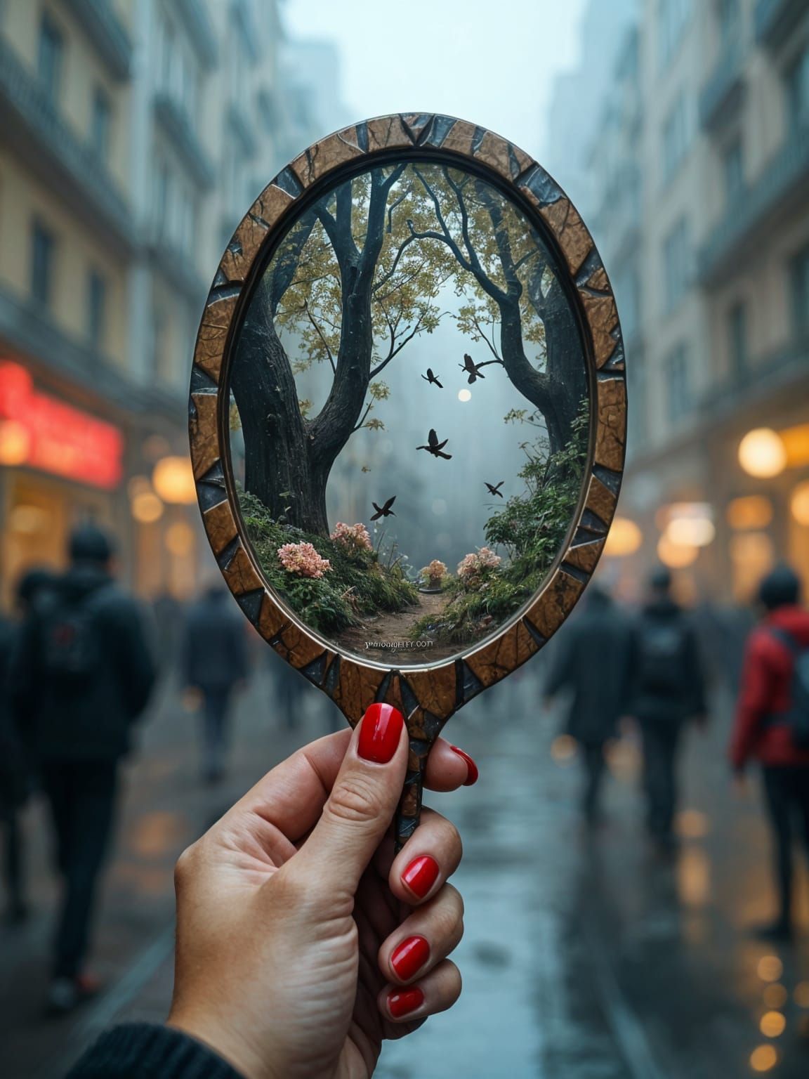 Enchanted Forest Frozen in Time Mirror