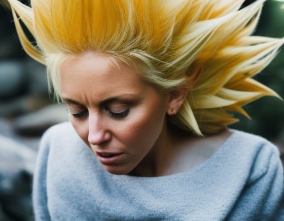 Realistic and Beautiful Super Sayayin female in a combat on ...