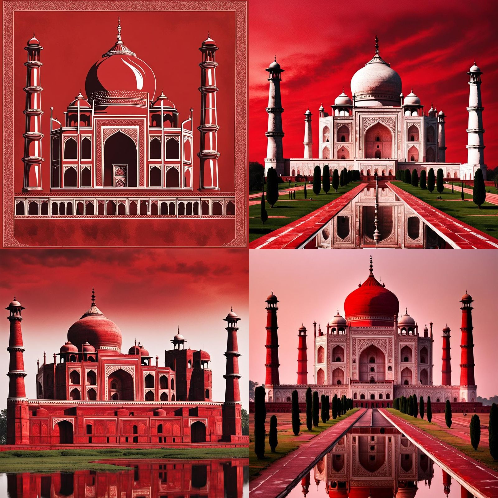 Taj Mahal Painted in Falun Red