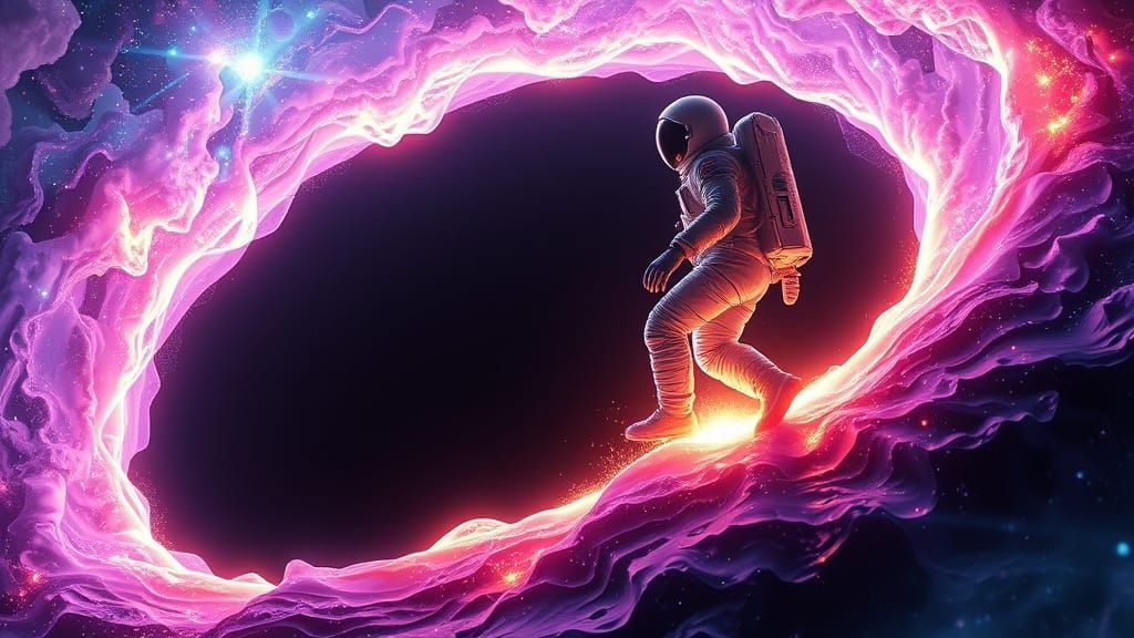 Astronaut Dissolving at Black Hole Event Horizon
