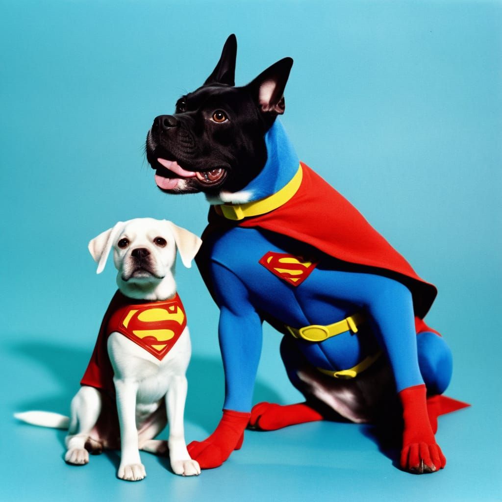 Superman and Superdog: 1980s Comic Book Style