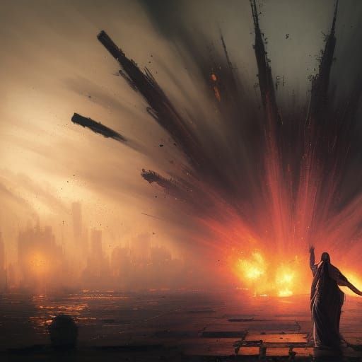 Gaza Bombing: Dark Fantasy Concept Art
