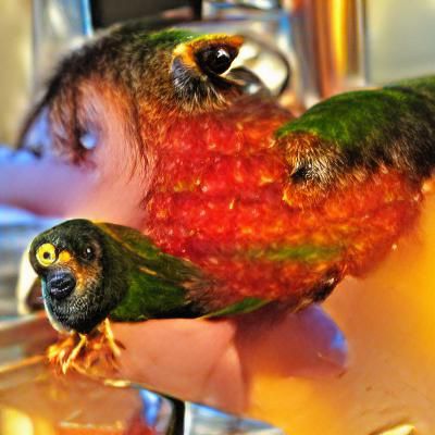 Crimson-Bellied Conure: AI-Generated Bird Portrait