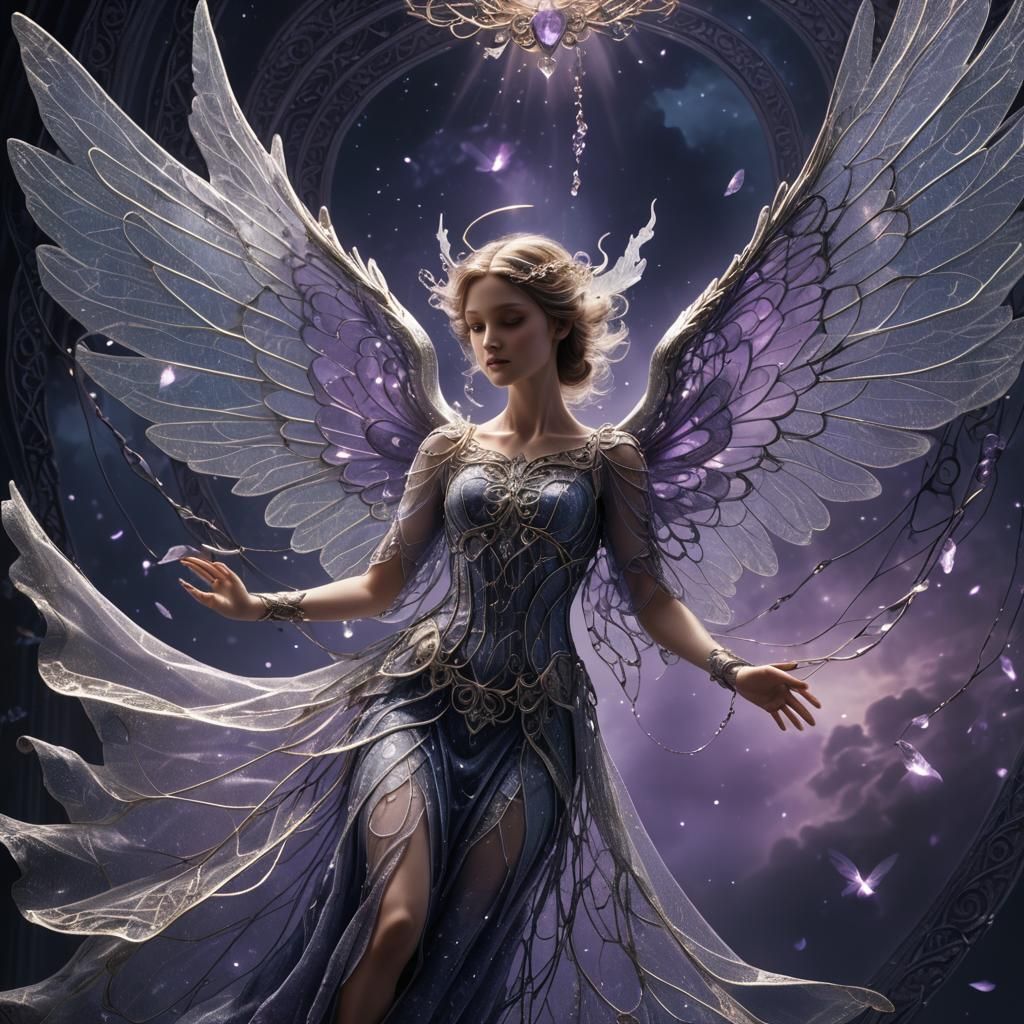 Filigree Angel Entrapped: Epic Fantasy Concept Art