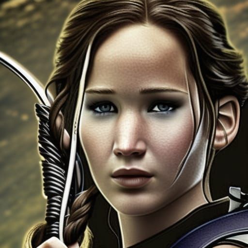 Katniss Everdeen Portrait in Hyperdetailed Style